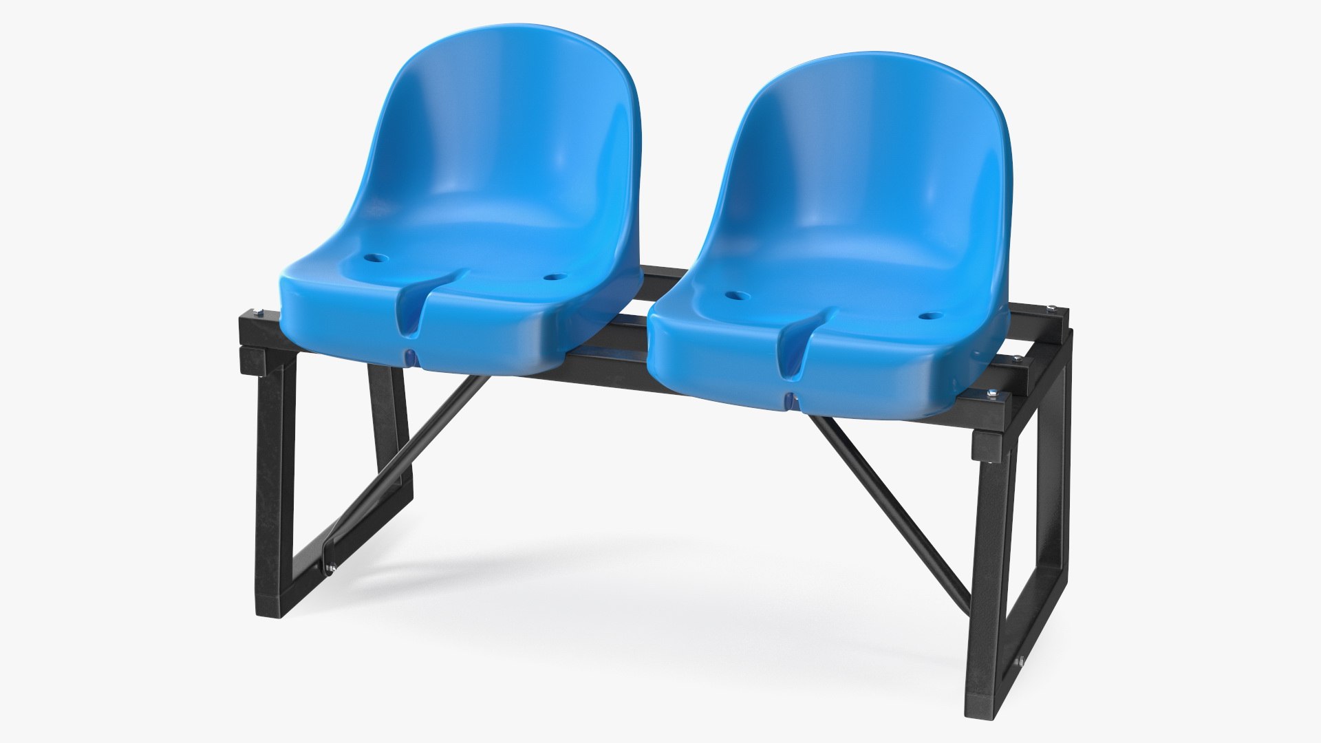 Soccer Bench with Plastic Seats 3D model preview