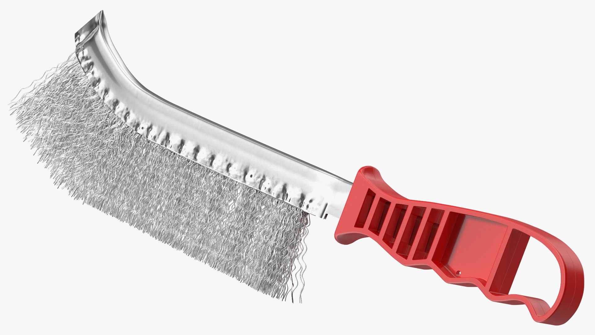 Steel Wire Brush with Plastic Handle 3D model preview