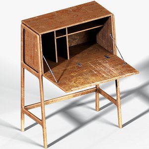 3D Old Shabby Bureau Low-poly 3D model