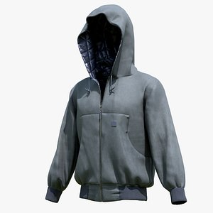 Realistic Puffer Hooded Jacket