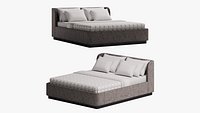 Low-poly grey bed