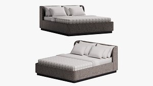 Low-poly grey bed
