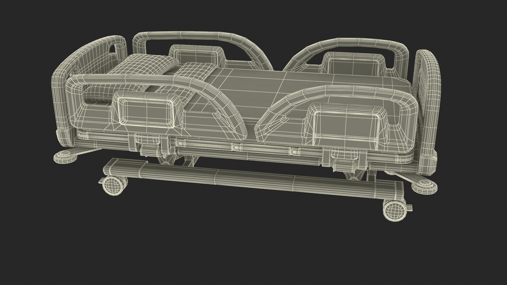 Smart Hospital Bed Off State Rigged For Cinema 4D 3D Model TurboSquid