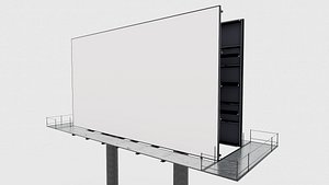 3D Large Highway Billboard Advertising Sign 3D Model PBR