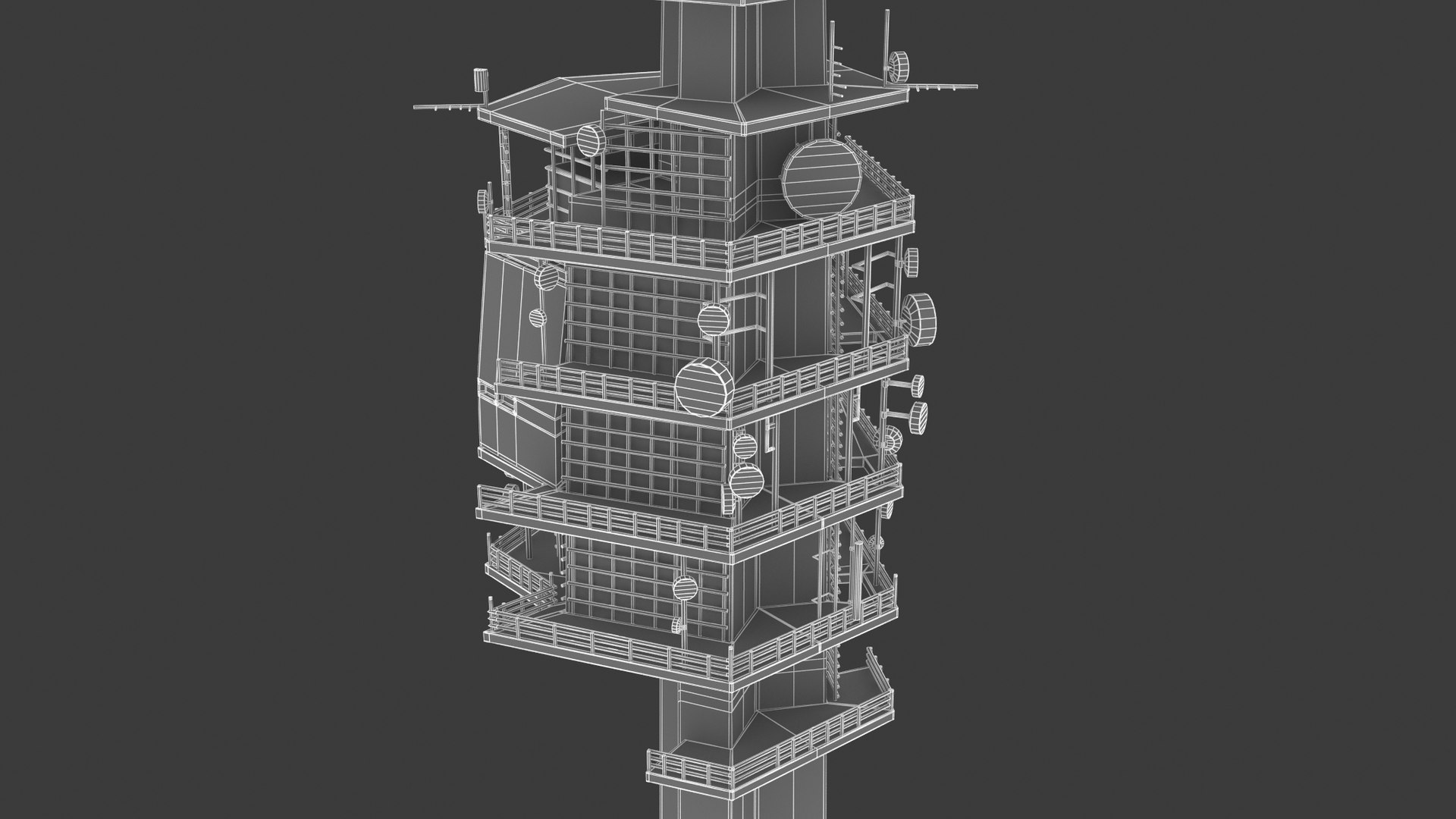 Telecommunication Tower Communication Model - TurboSquid 1673059