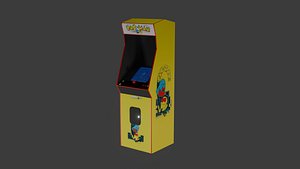 Low Poly Pac-Man Arcade Cabinet 3D model