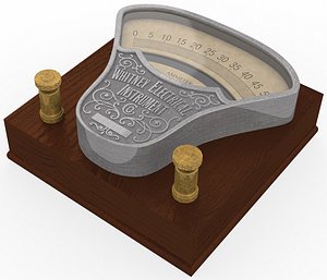 3D vintage ammeter manufactured whithey