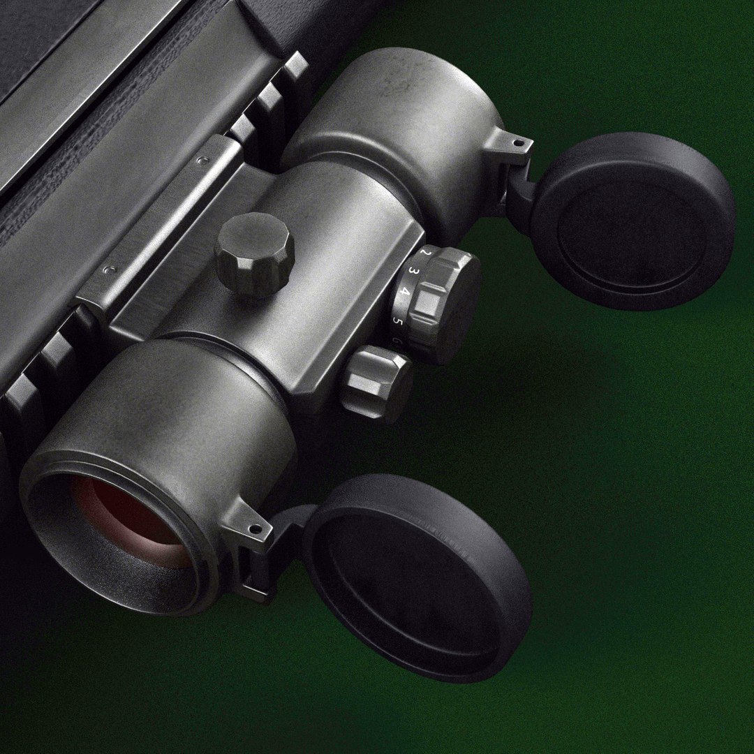 3d model m14 socom rifle red