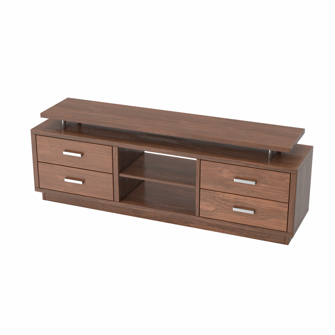 3D TV Stand Dark Wood Model TurboSquid 1855276