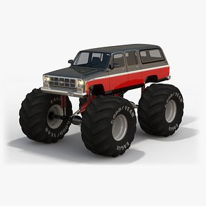low-poly chevrolet suburban monster truck max