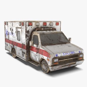 ambulance dirty pbr 3D model