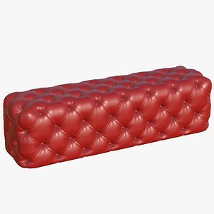 Chesterfield Leather Sofa Red 3D model