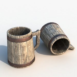 ready wooden cup 3d max