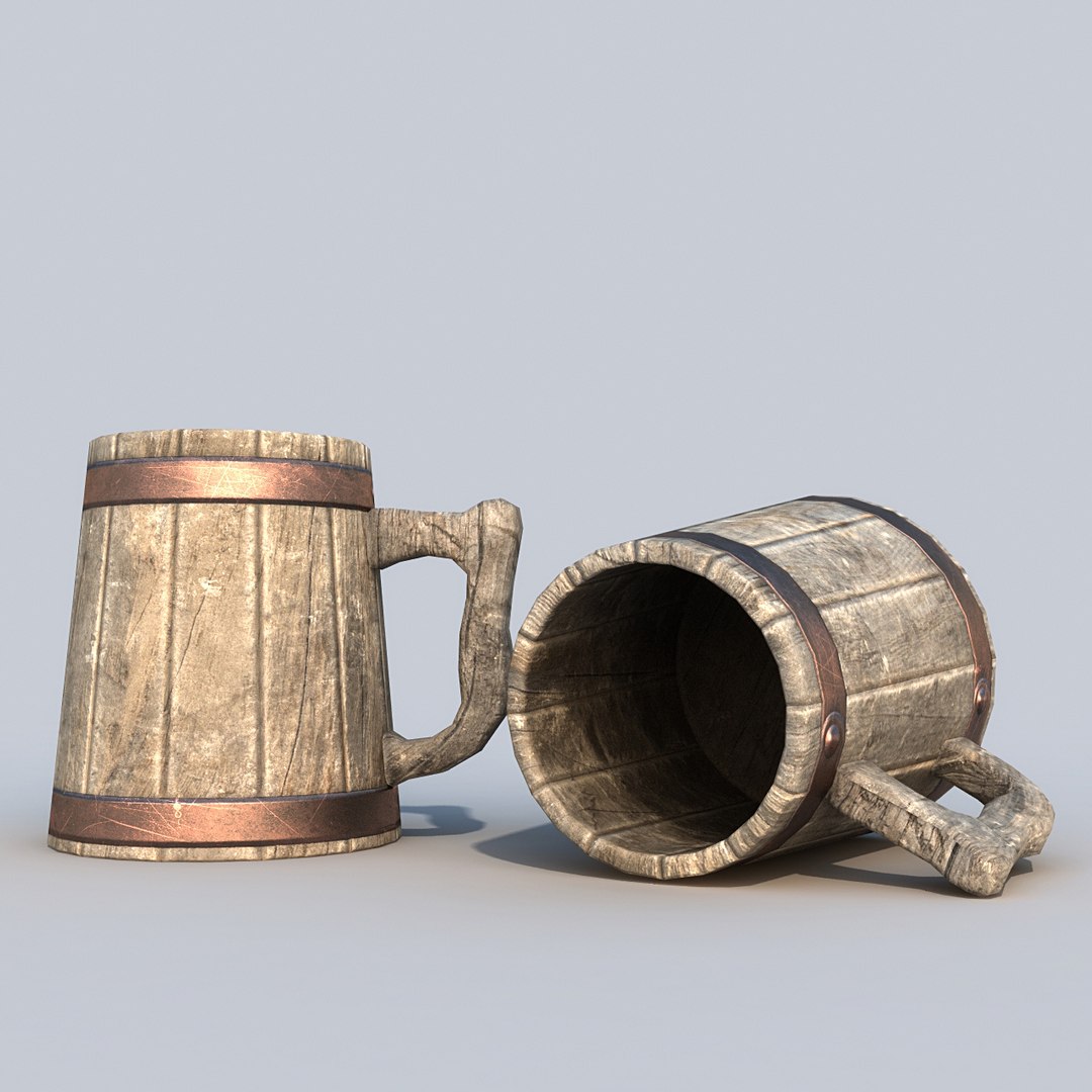 ready wooden cup 3d max