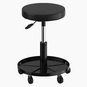 3D Wood Working Stool Type 02 Clean and Dirty model