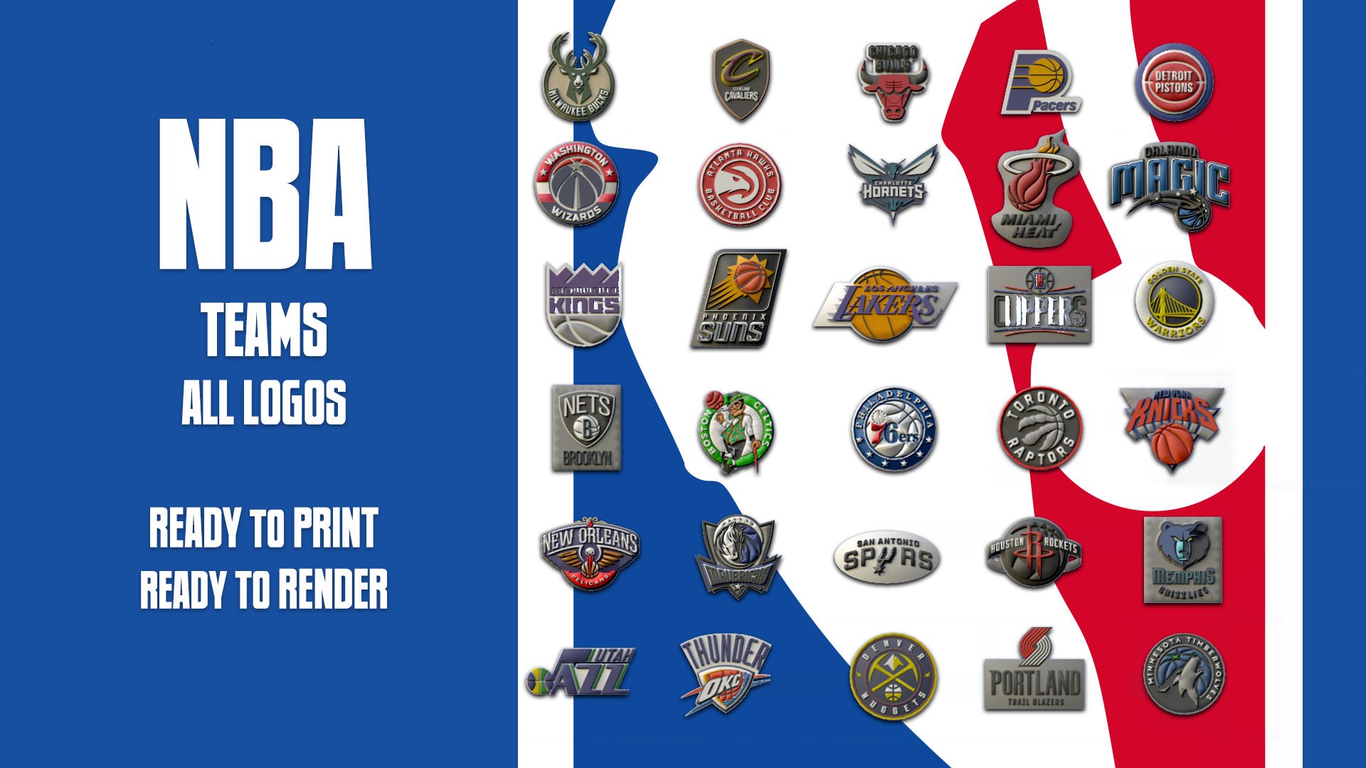 3D USA Basketball All Teams Logos Printable and Renderable TurboSquid