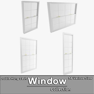 3d model double hung sash window