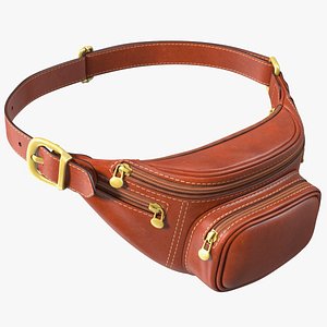 3D model Brown Leather Waist Bag