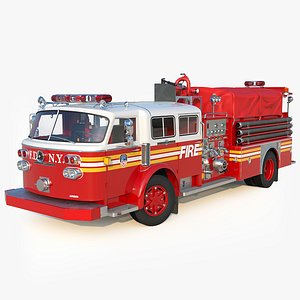 3D Fire truck American La France 1000 Engine FDNY