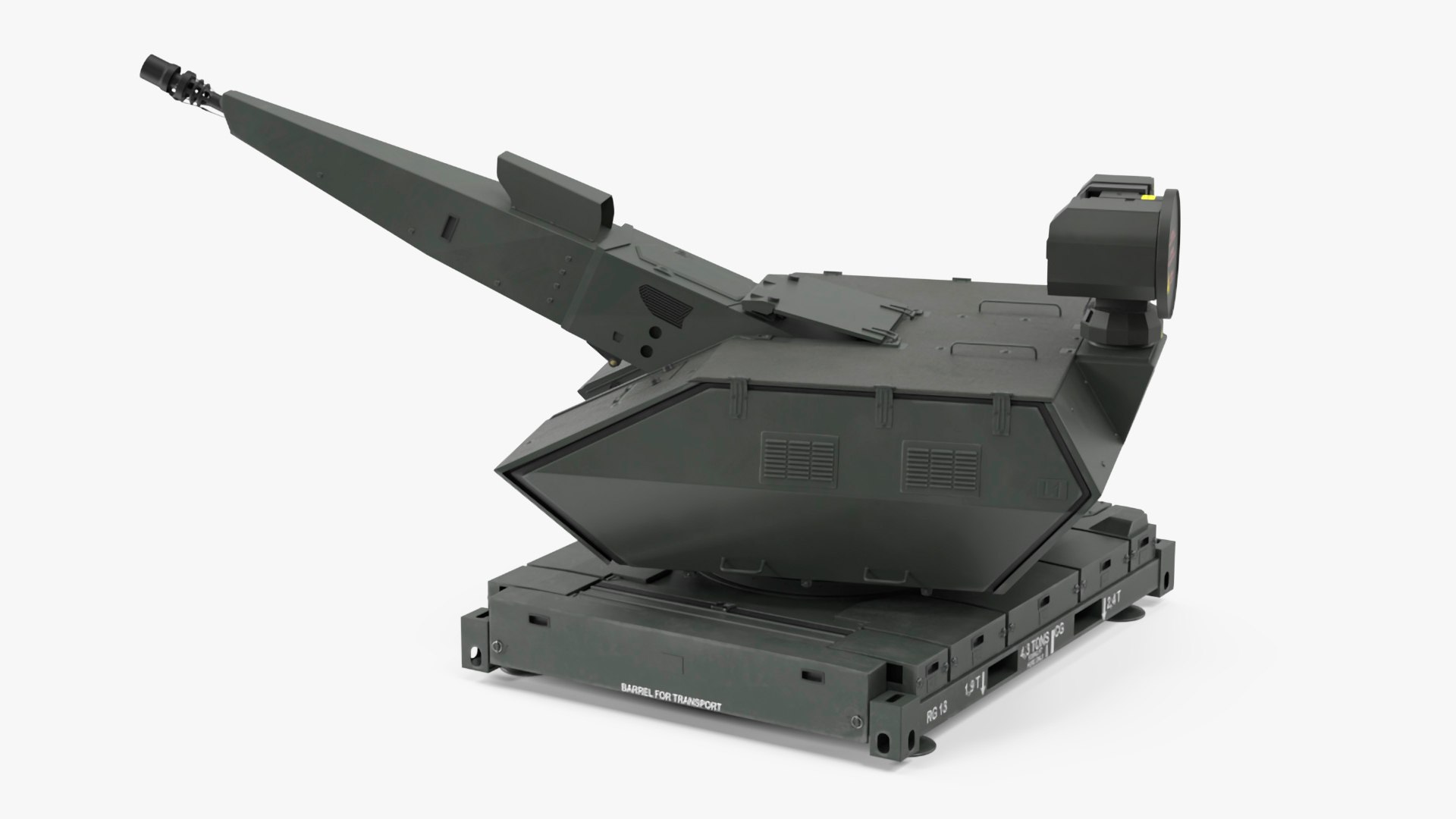 Barrel Skynex Air Defense System Green Rigged for Maya 3D model preview