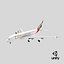 3D Emirates Airbus A380 SC