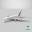 3D Emirates Airbus A380 SC