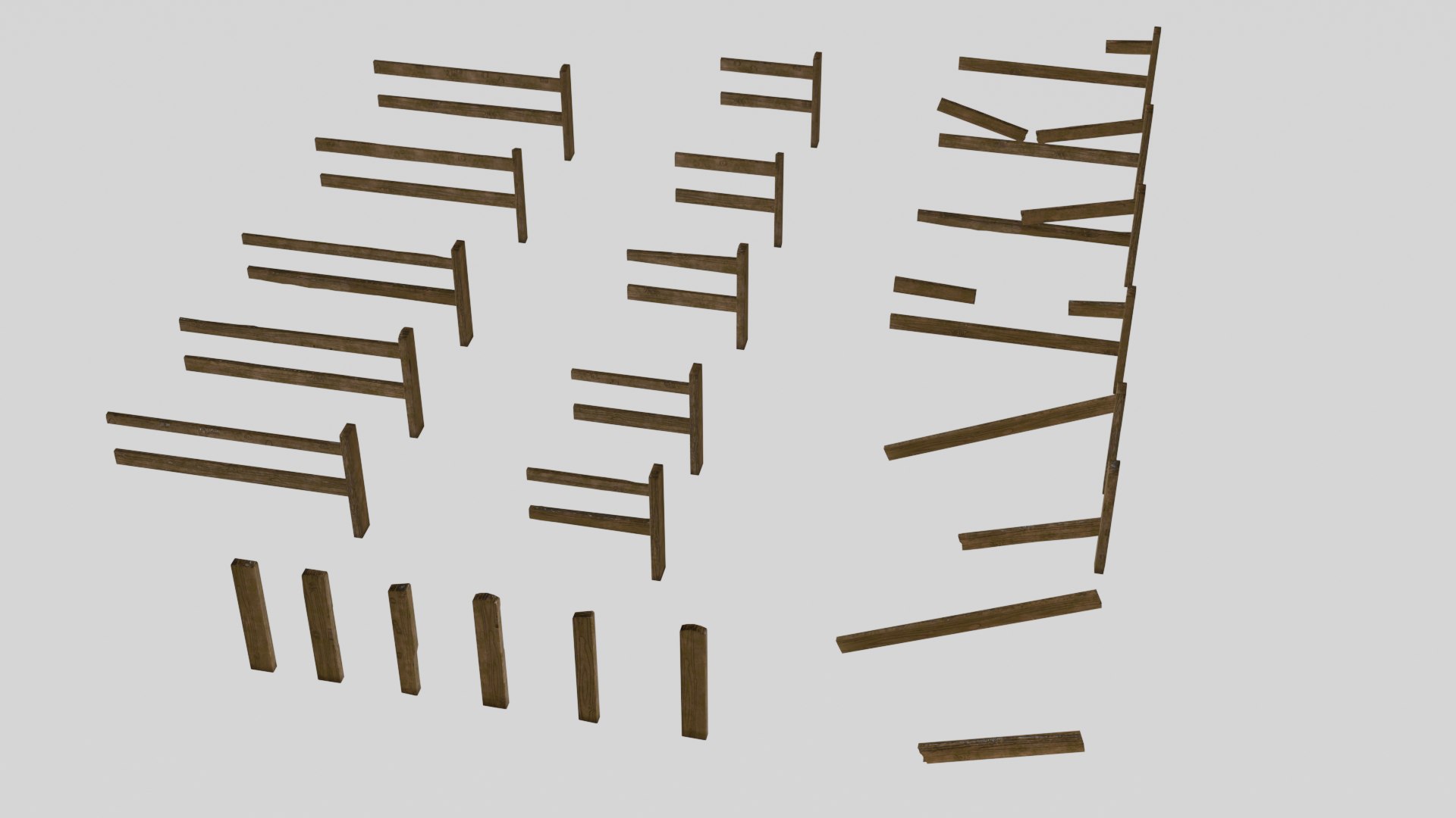Modular Wooden Fence Pack Low-poly 3D model model https://p.turbosquid.com/ts-thumb/Ts/fC1kFN/ur/preview2/png/1767638455/1920x1080/fit_q87/e701a6a48b7014e30497390bfb3e19e7897e0ee1/preview2.jpg