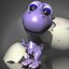 Bébé dino cartoon grignoté