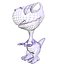 Bébé dino cartoon grignoté