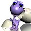 Bébé dino cartoon grignoté