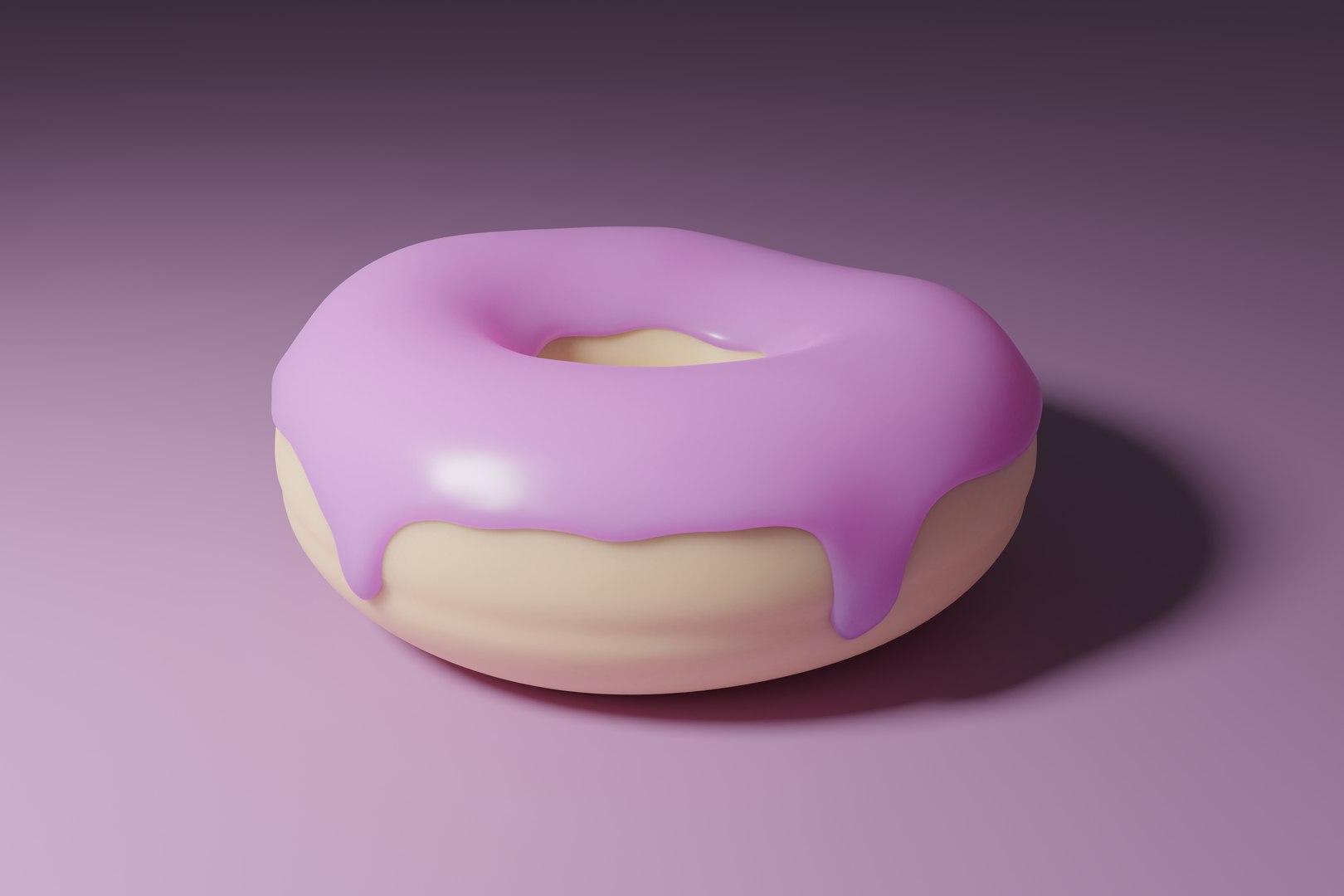 3D Realistic Big Glazed Donut 3d Model With Pink Glaze And Sweet Model ...