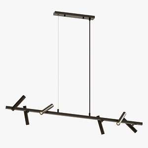 Elongated black leeds long mj chandelier 3D model