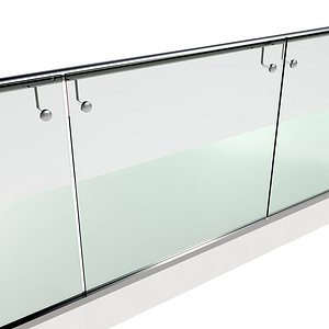 stainless steel glass railing 3D model