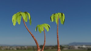 Lowpoly Coconut Trees 3D model