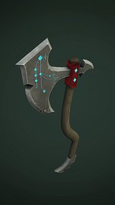 handpainted axe 3D