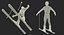 Downhill Male Skier Rigged 3D Model