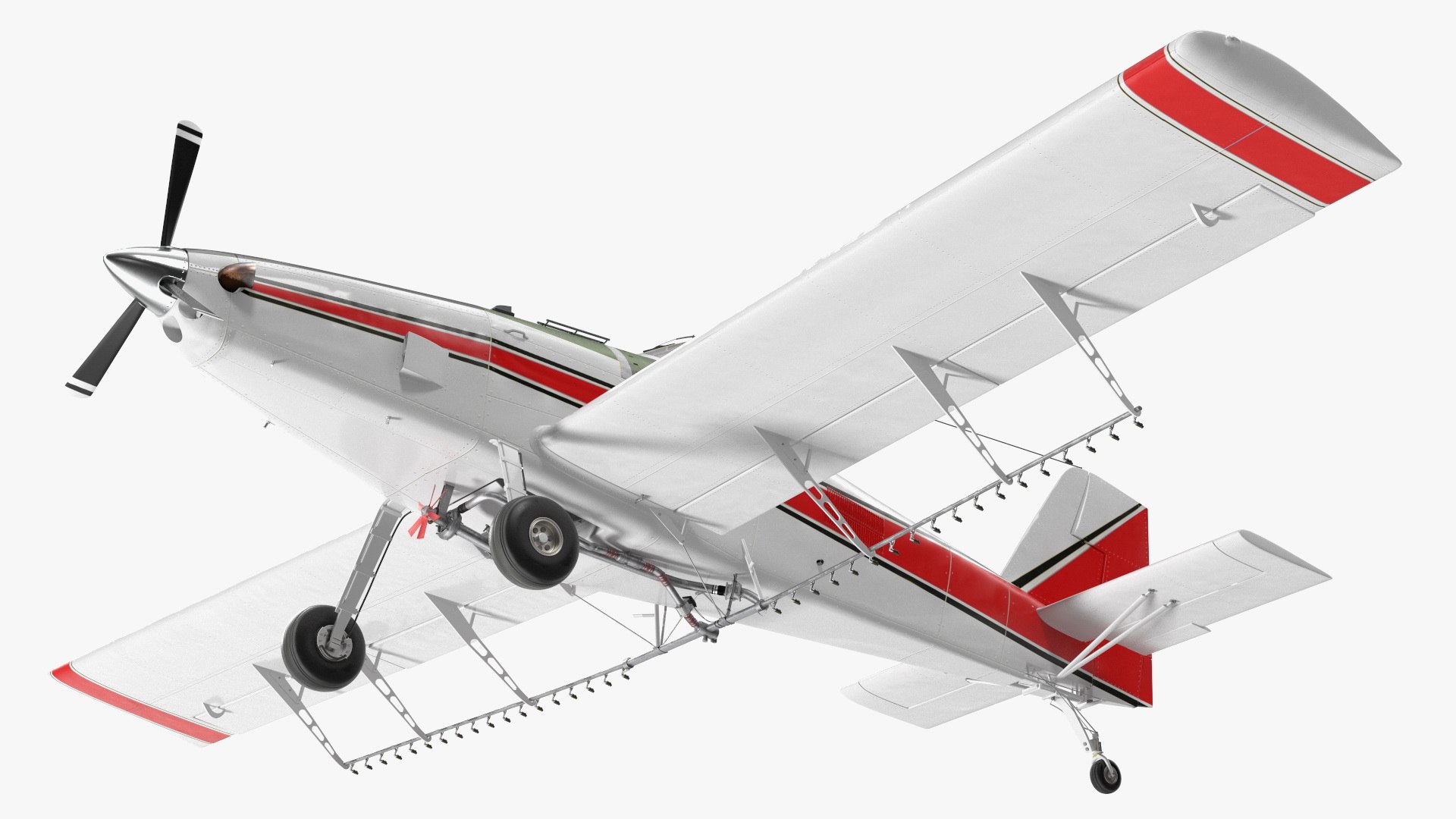 Agricultural Aircraft White Rigged for Maya 3D model preview