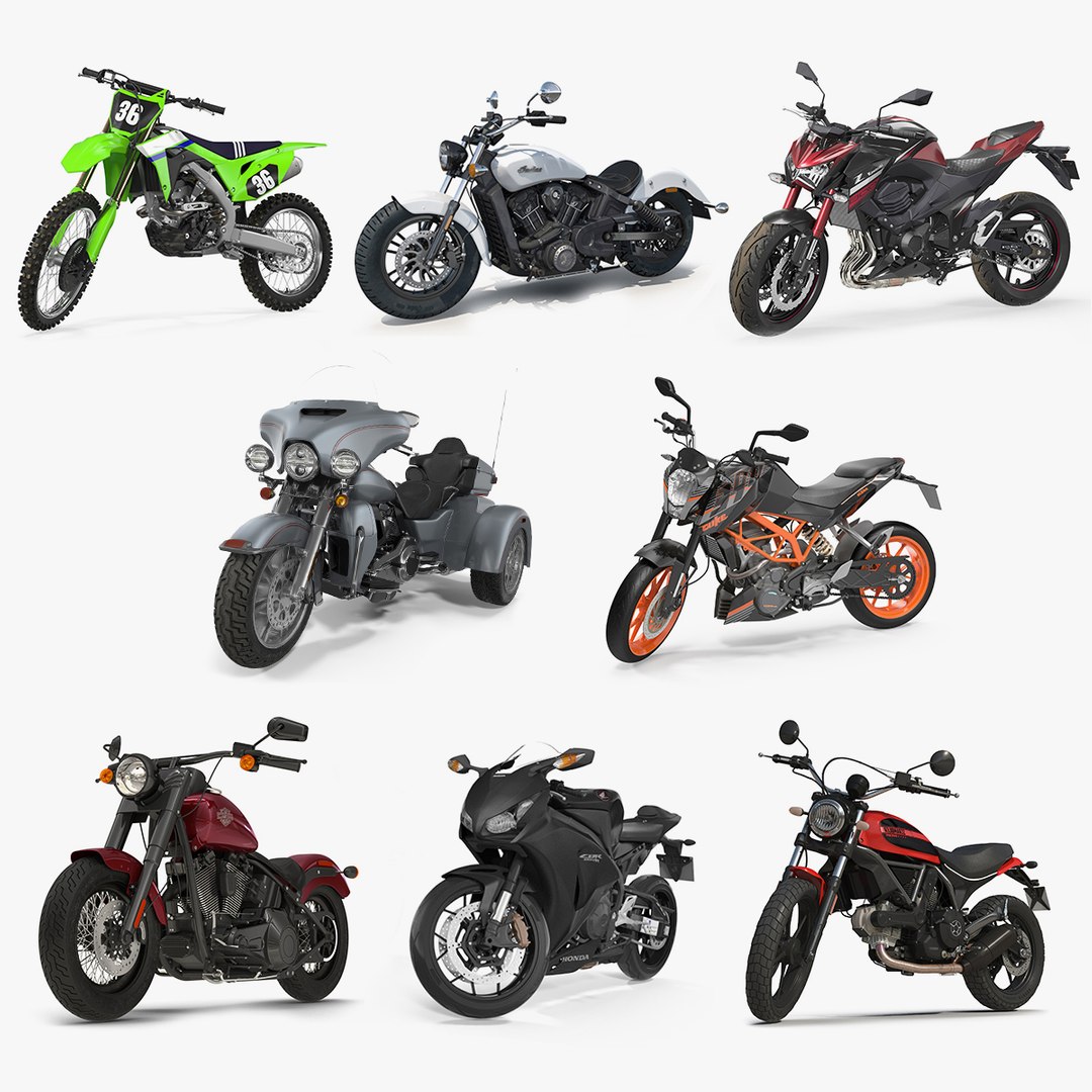 Rigged Motorcycles Collection 2(1) 3D model preview