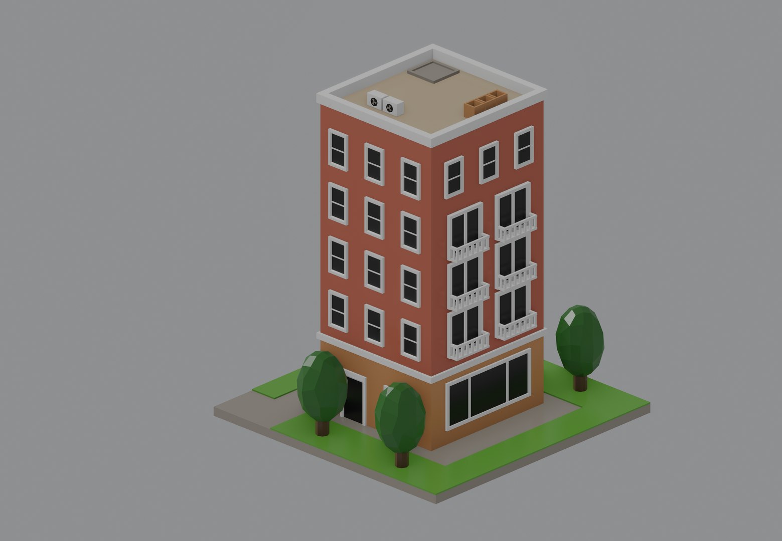 Low Poly Building 3D Model - TurboSquid 2132308