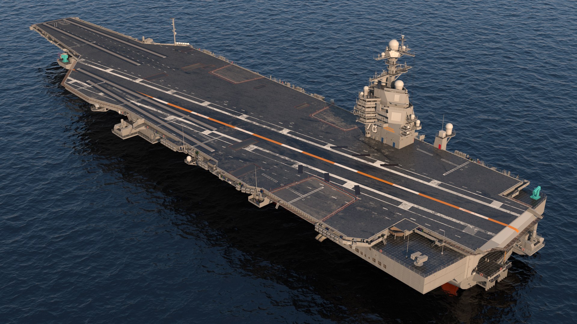 USS Gerald Ford Aircraft Carrier model https://p.turbosquid.com/ts-thumb/Tt/Hp8ek1/yr/ussgeraldfordaircraftcarriervray3dmodel005/jpg/1632426585/1920x1080/fit_q87/0cfc89e0980bf65bddd2a9204ea6a386f5bbd96f/ussgeraldfordaircraftcarriervray3dmodel005.jpg