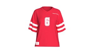 3D Girls V-Neck Shoulder Drop Mesh Tshirt