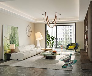 3D model modern living room