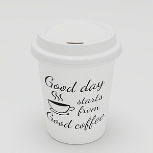 3D Paper coffee cup small model