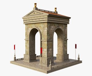 Roman temple roof 3D model