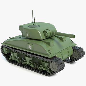 cartoon sherman tank 3d max