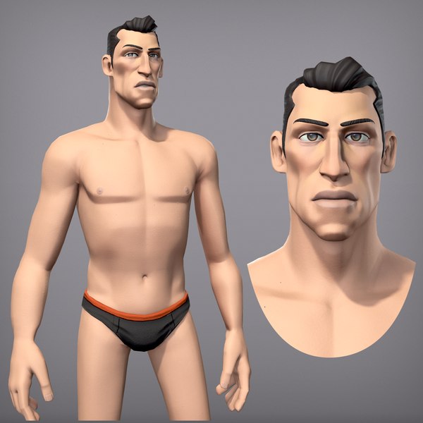 3D Cartoon male character Kian base mesh