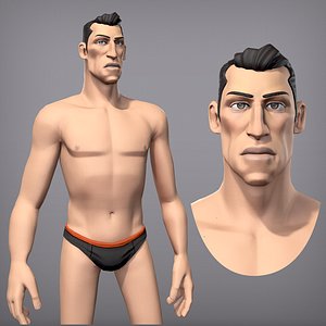 Cartoon male character Kian base mesh