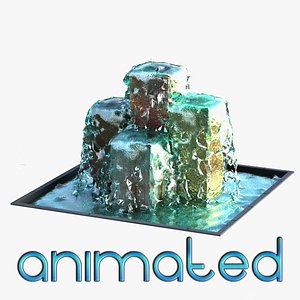 3d fountain animation model