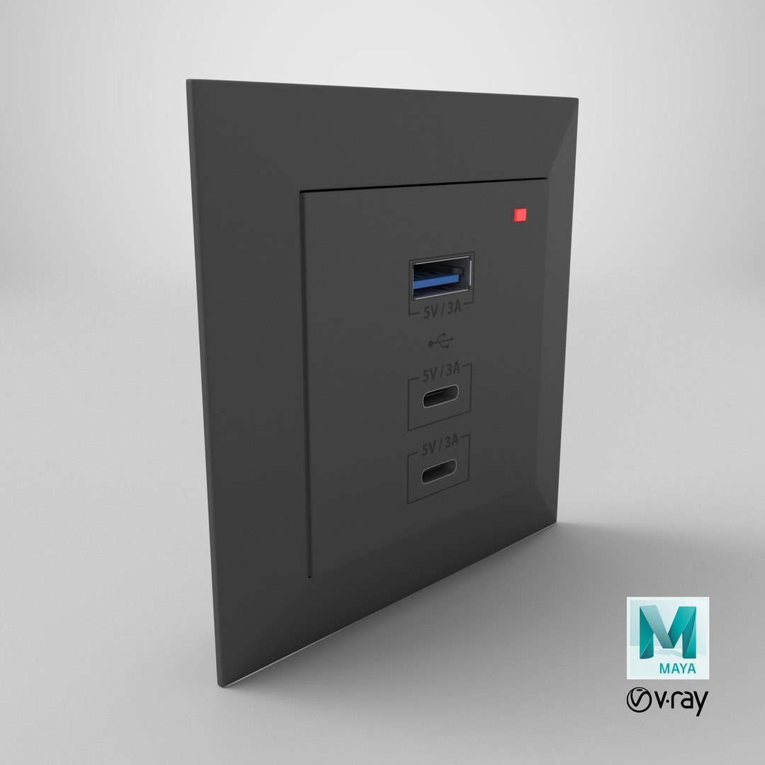 Type C USB Wall Socket 3D model https://p.turbosquid.com/ts-thumb/Tt/dEuYX5/nU/stemcell_maya_vray_render/png/1697652035/1920x1080/fit_q87/269f113510488e7a42144dcf5aefc1b141d45d26/stemcell_maya_vray_render.jpg