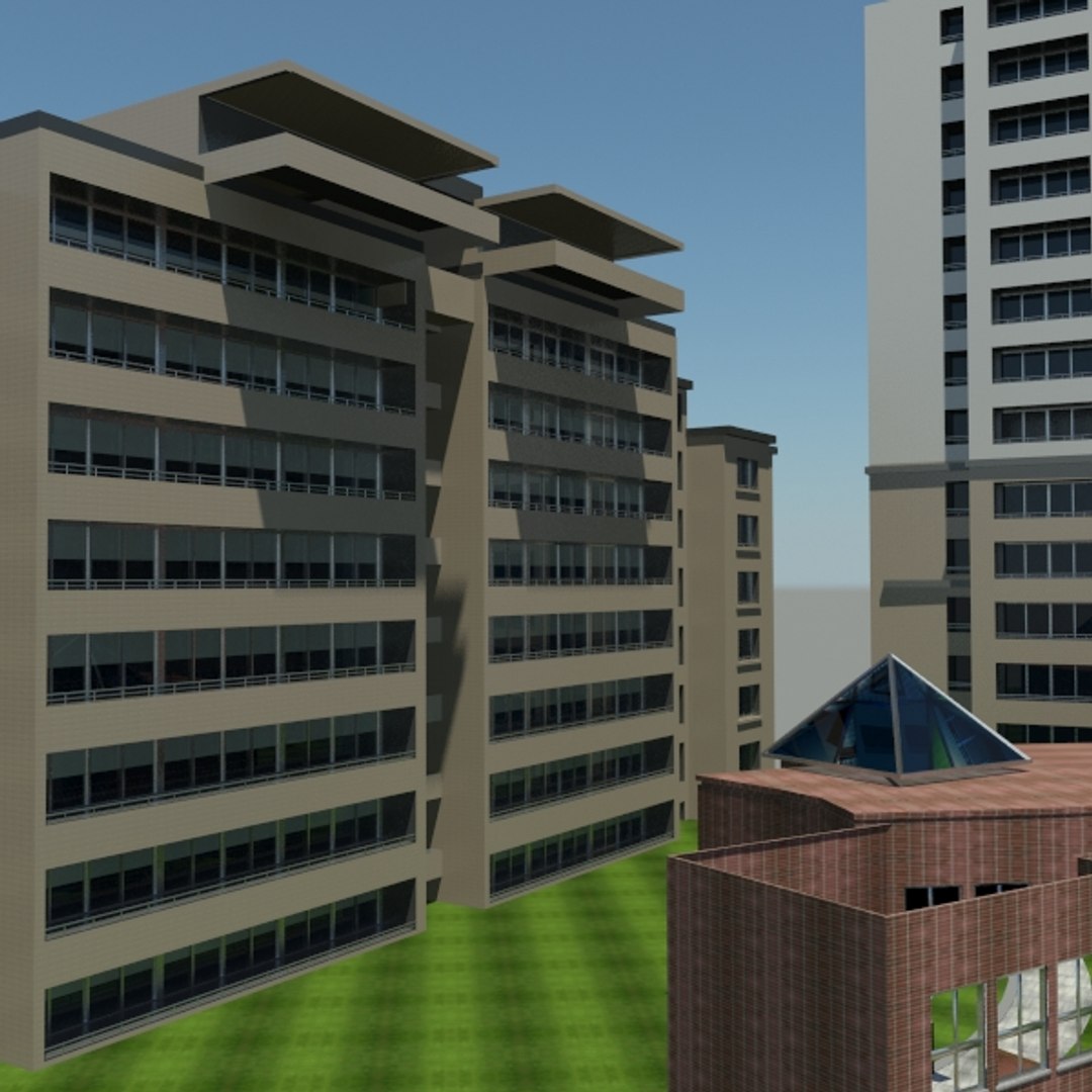 3d buildings courtyard